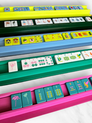 Mahjong Racks & Pushers (Set of 4): Purple