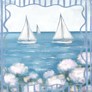 SAILBOATS Rebecca Illustrated Mahjong Mat (PREORDER)