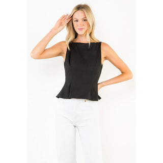 Sleeveless Peplum Top: YELLOW / XS-S-M-L(1-2-2-1)