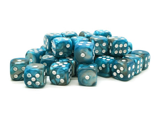 Old School 36ct 12mm D6 Dice Set: Vorpal - Silver & Teal