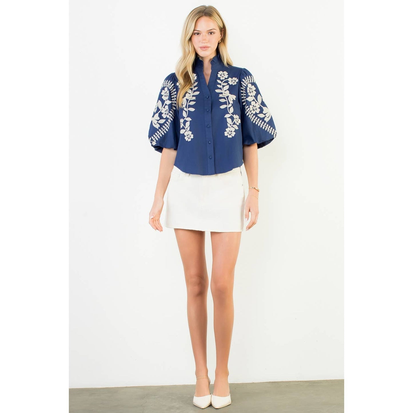 Arden Floral Embroidery Top