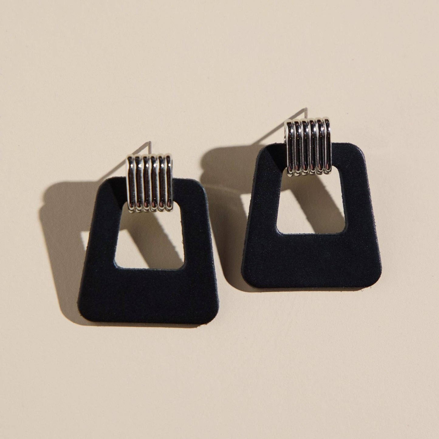 Black Avery Earrings: Gold