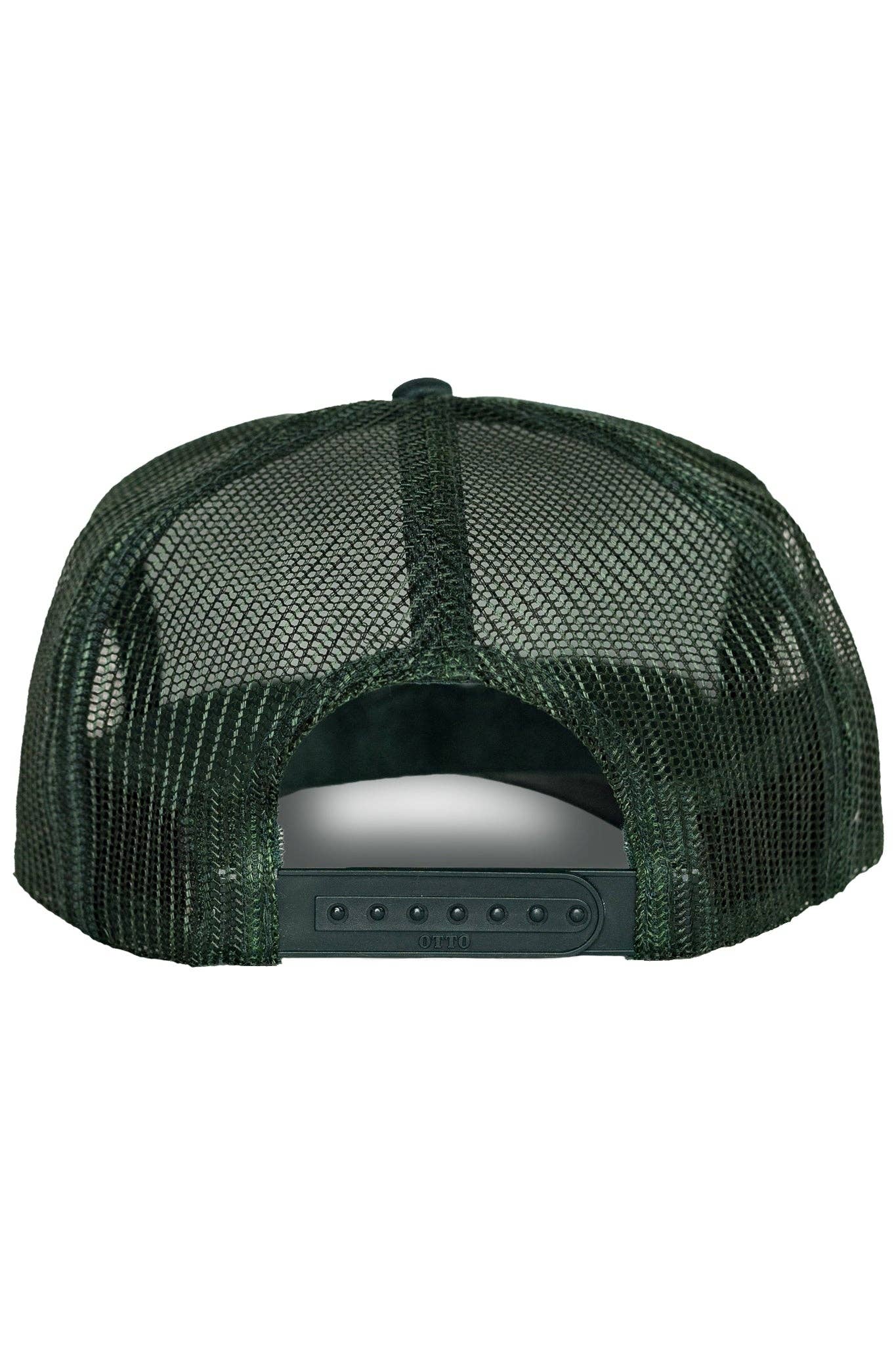 Stay Wild Trucker Hat in Deep Green: Emerald Green