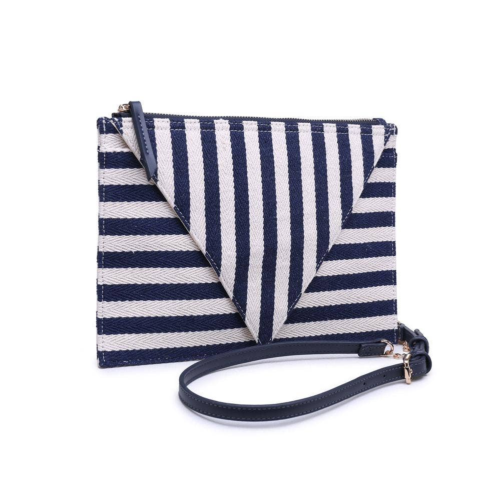 Barcelona Striped Fabric Crossbody: Black