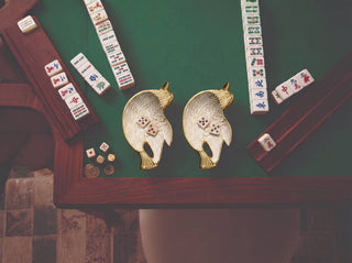 Golden Ivory Bird Dice Dish