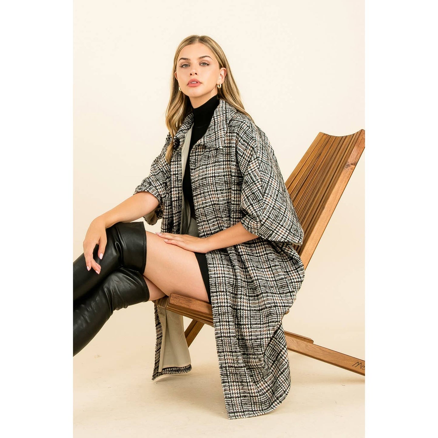 Myra Plaid Long Coat