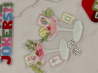 Mahjong Ornaments / Bottle Charms - Acrylic: Merry Mahjong