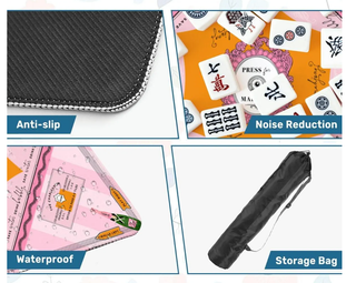 Press for Mahjong |Champagne Collection: Mahjong Mat 33" x 33"