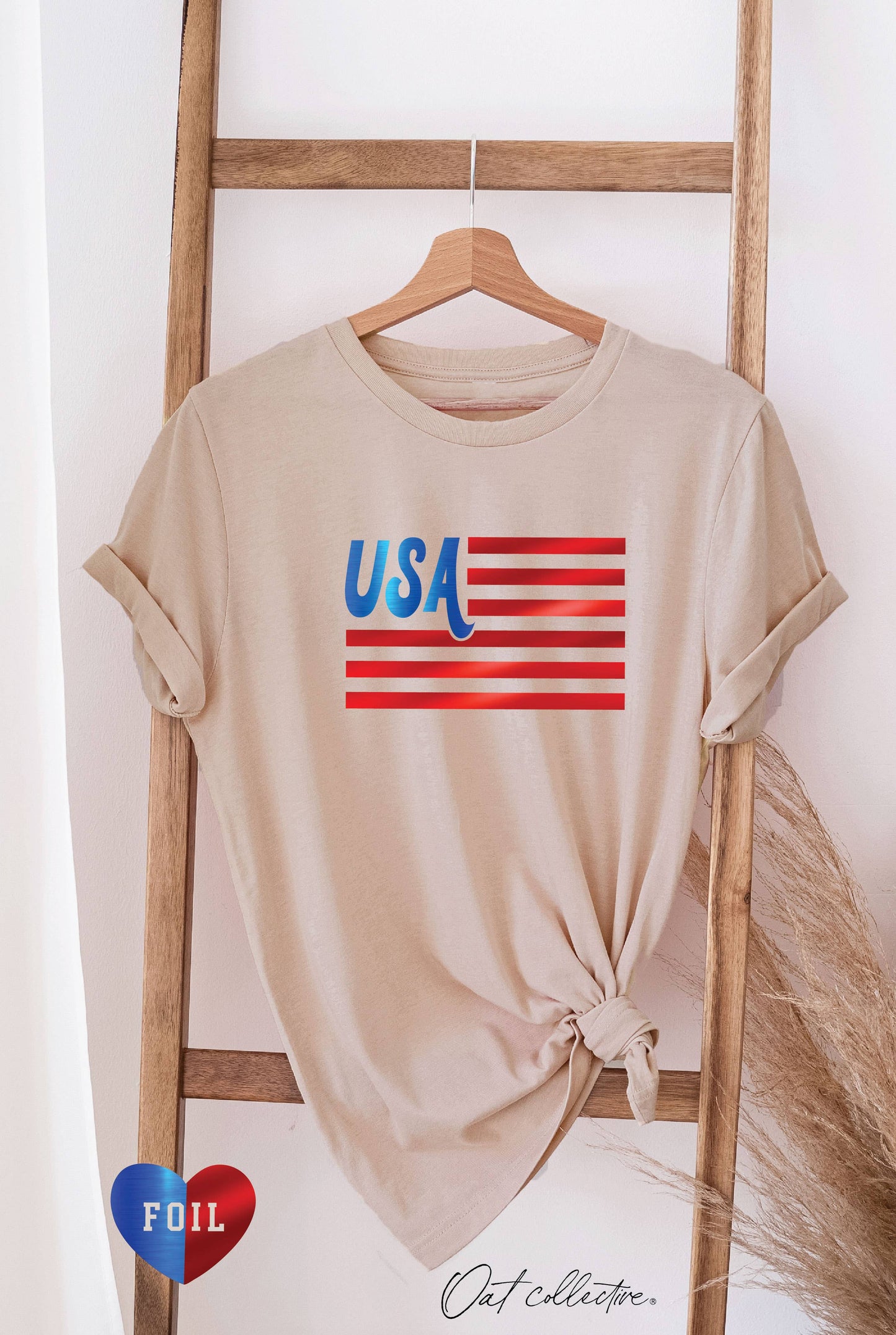 USA FOIL Graphic T-shirt: Blue