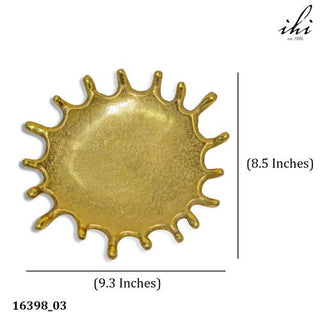 Textured Gold Oval Splash Plate Small
