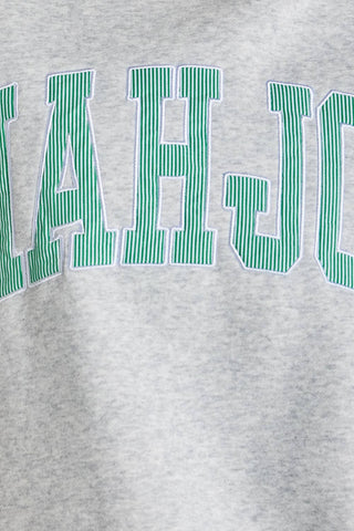 Mahjong Embroidered Sweatshirt: Heather Gray/Pink