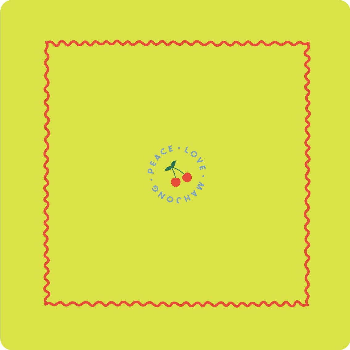 Mahjong Mat: Light Aqua with Yellow & Pink