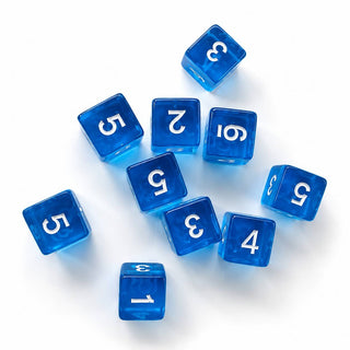 Brilliant Blue Jelly Mahjong Dice (Set of 2)