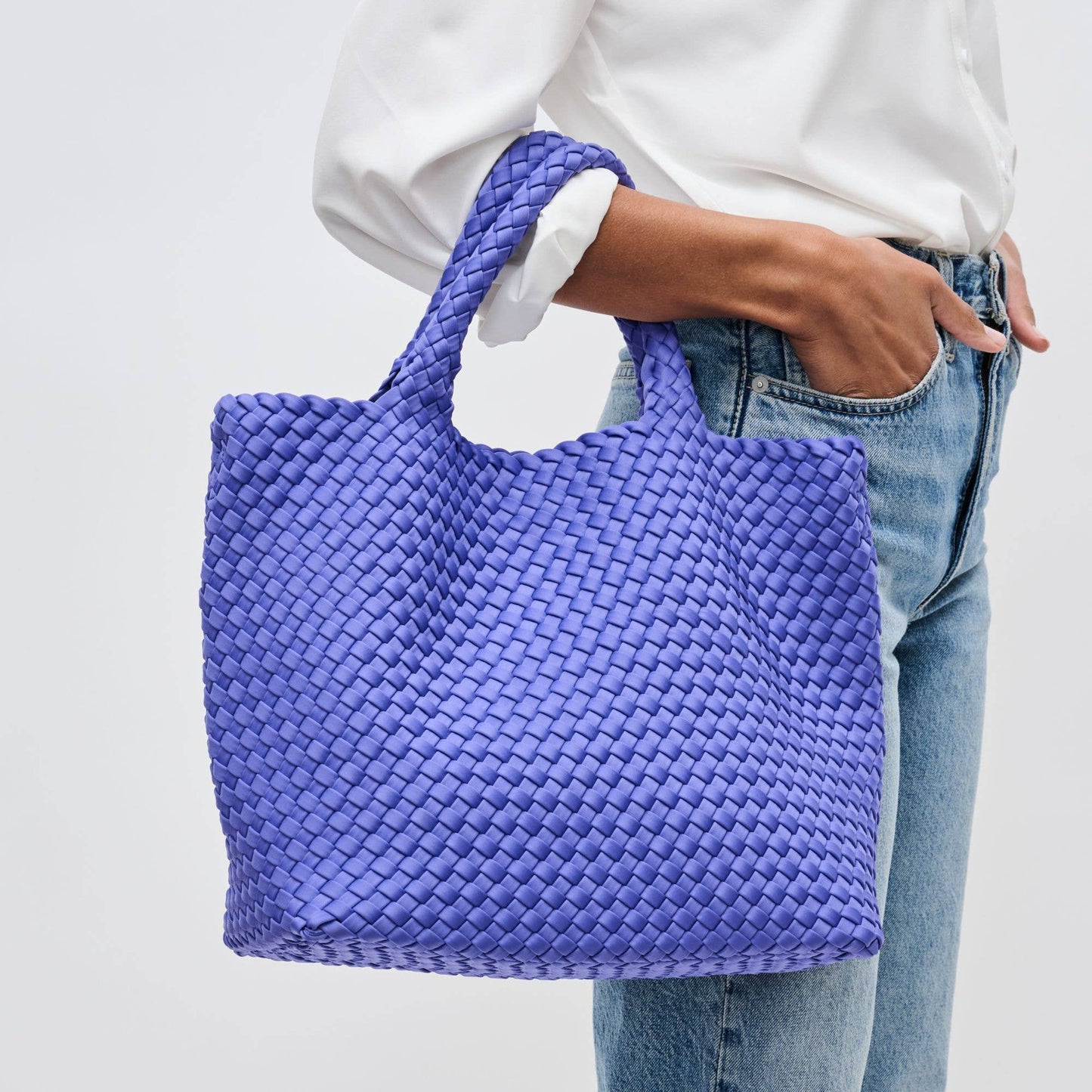 Sky's The Limit - Medium Woven Neoprene Tote: Black