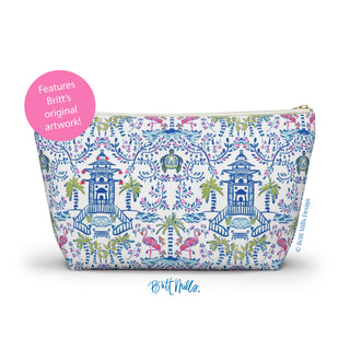 Britt Mills Mahjong Tile Pouch: Preppy Cheetah (Pink)
