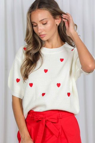 Windsor Heart Sweater: Red