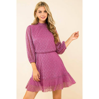 Cecille Metallic Mesh Dress