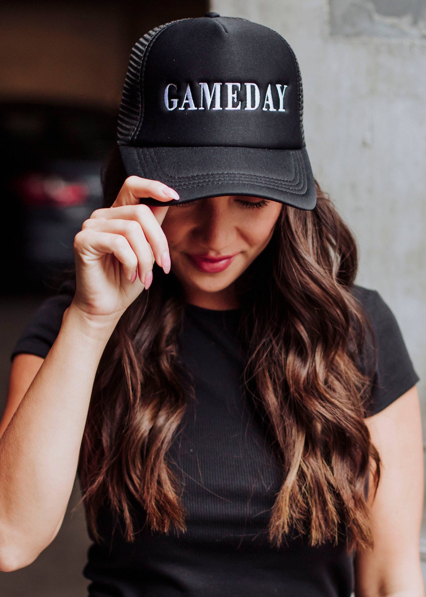 Black Game Day Trucker Hat