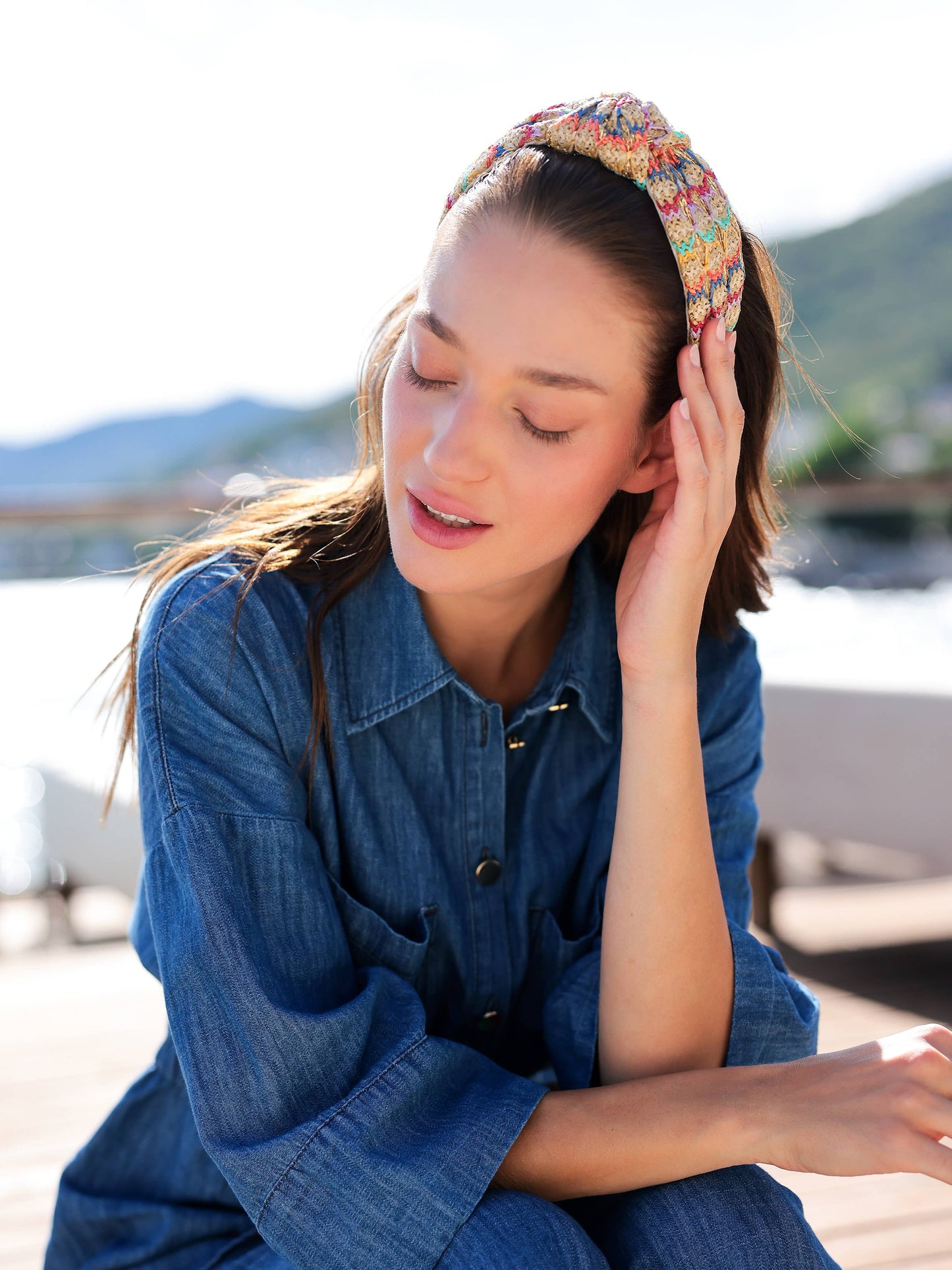 PAPER STRAW KNOTTED HEADBAND