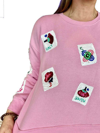 Sequin Mah Jong Sweatshirt