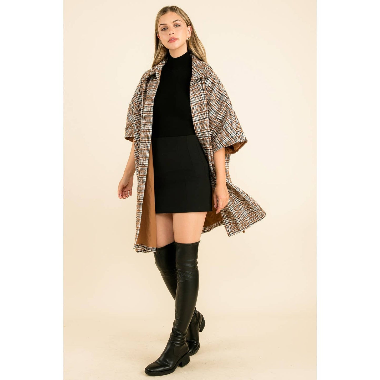 Myra Plaid Long Coat