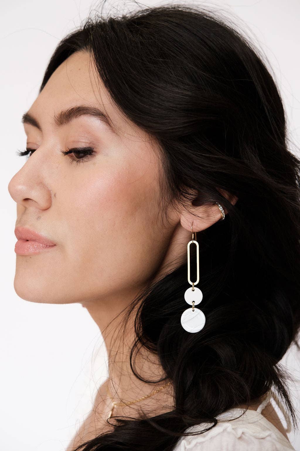 White Stevies Earrings