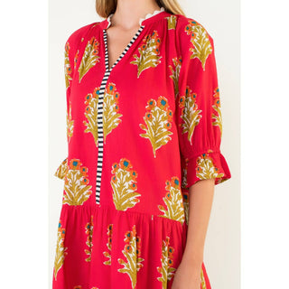 Ayla Floral Detailed V-Neck Dress