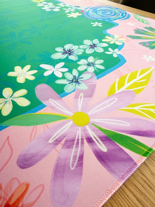 EttaVee "Happy Fleurs" Double-Sided Mahjong Mat PREORDER