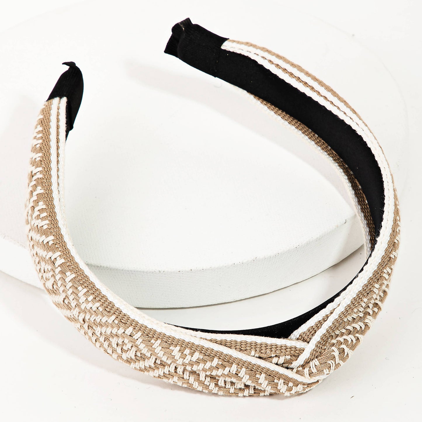 Boho Diamond Pattern Headband: Navy