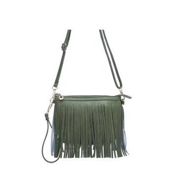 CROSSBODY FRINGE BAG: Fuchsia