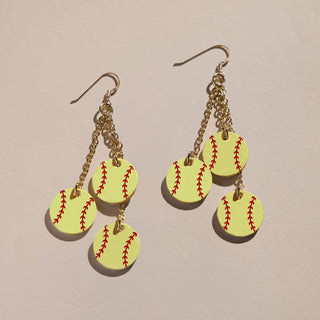 Softball Slugger Earring: Gold