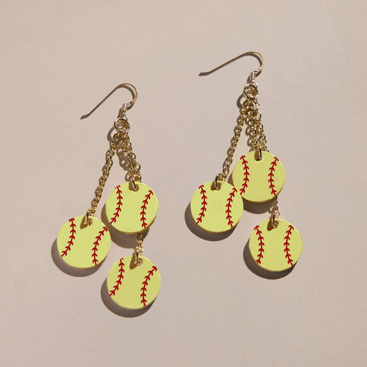 Softball Slugger Earring: Gold