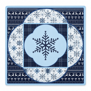 Snowflake Reindeer Lodge Double-Sided Leatherette Mahj Mat