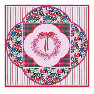 Very Merry Wreath Double-Sided Leatherette Mahjong Mat