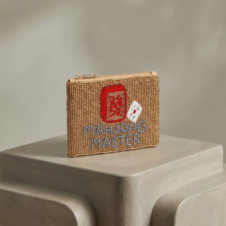Mahjong Master Tiles Beaded Coin Pouch: GOLD
