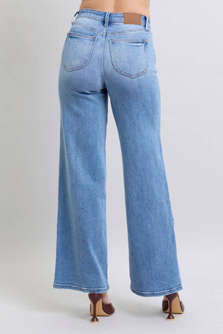 Judy Blue Vintage Wash Retro Wide Leg Jeans