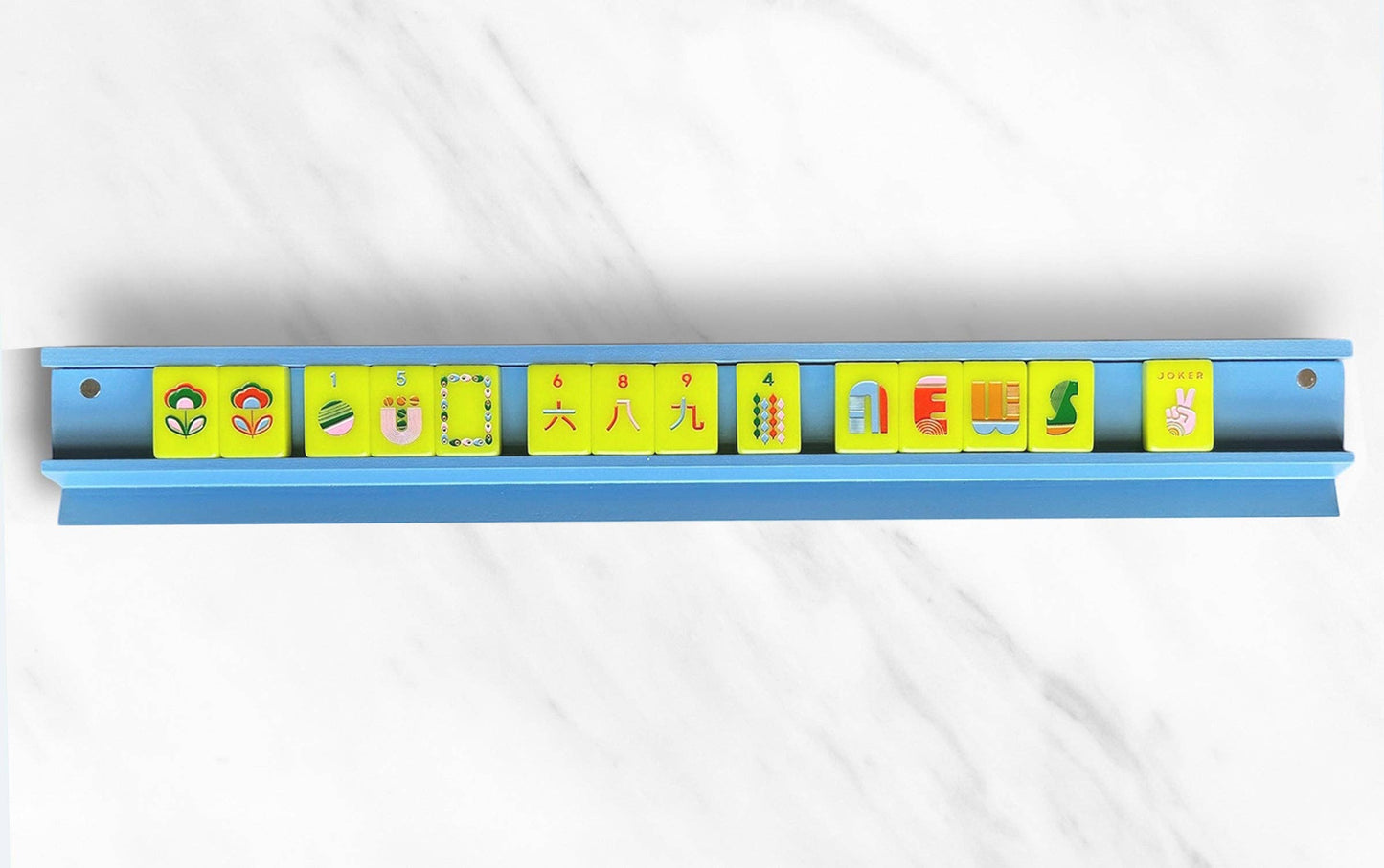 Mahjong Racks & Pushers (Set of 4): Aqua