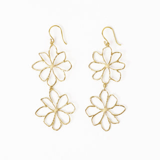 Farrah Double Flower Drop Earrings
