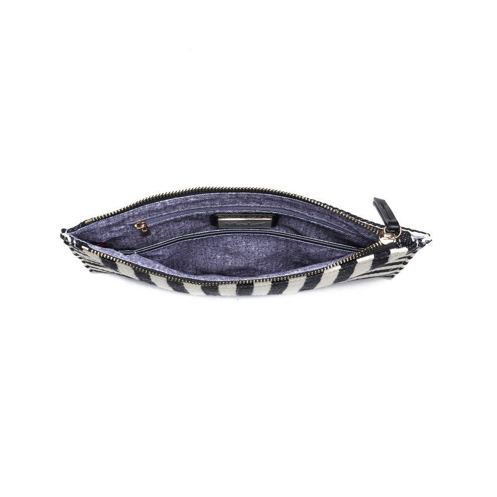 Barcelona Striped Fabric Crossbody: Black