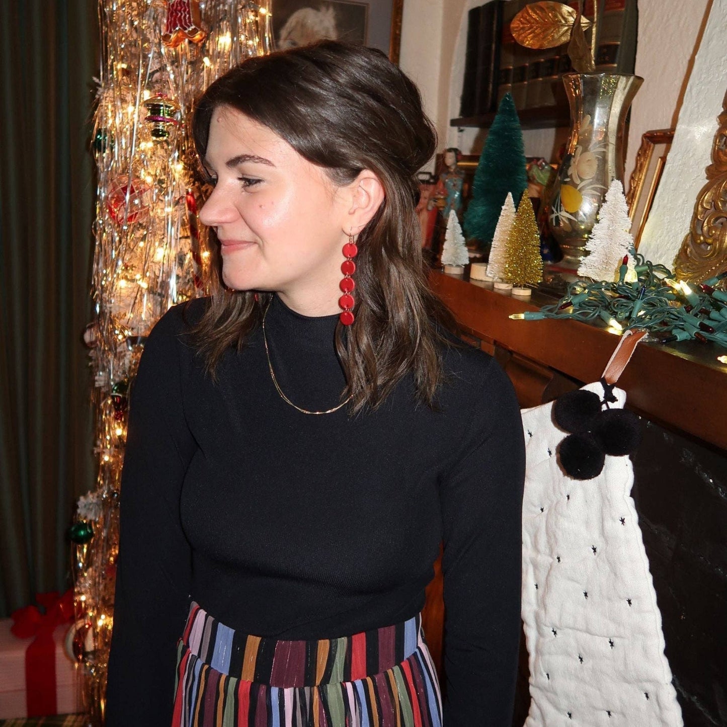 Crimson Shimmer Sylvie Earrings