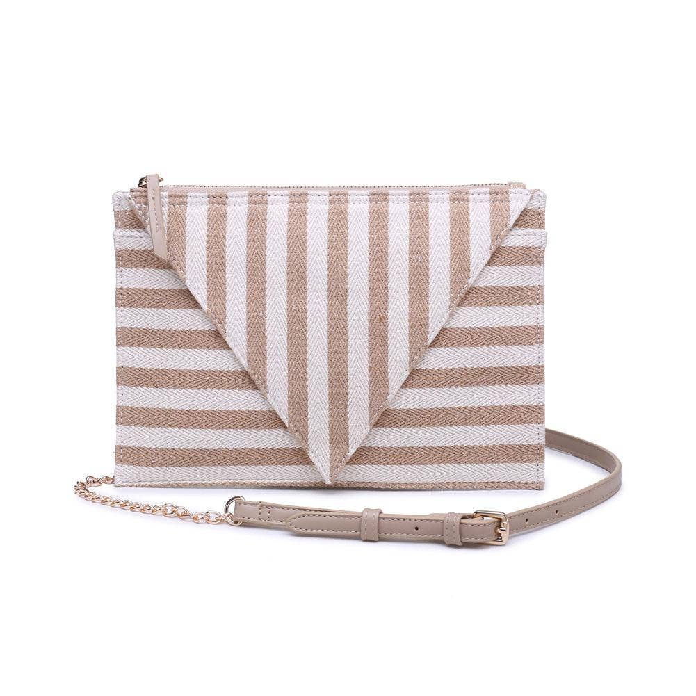 Barcelona Striped Fabric Crossbody: Black