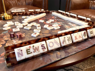 Tortoise Acrylic Mahjong Rack Set — Straight Pushers