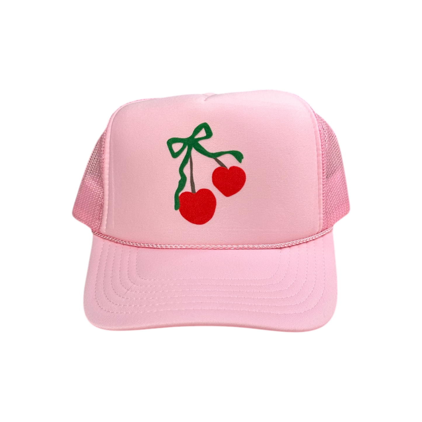 Cherries Trucker Hat- Pink