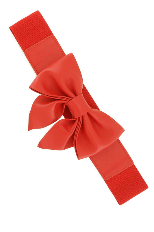 VINTAGE WIDE RIBBON ELASTIC BELT DB1238: Red