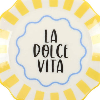 Yellow Striped La Dolce Vita Dice Dish