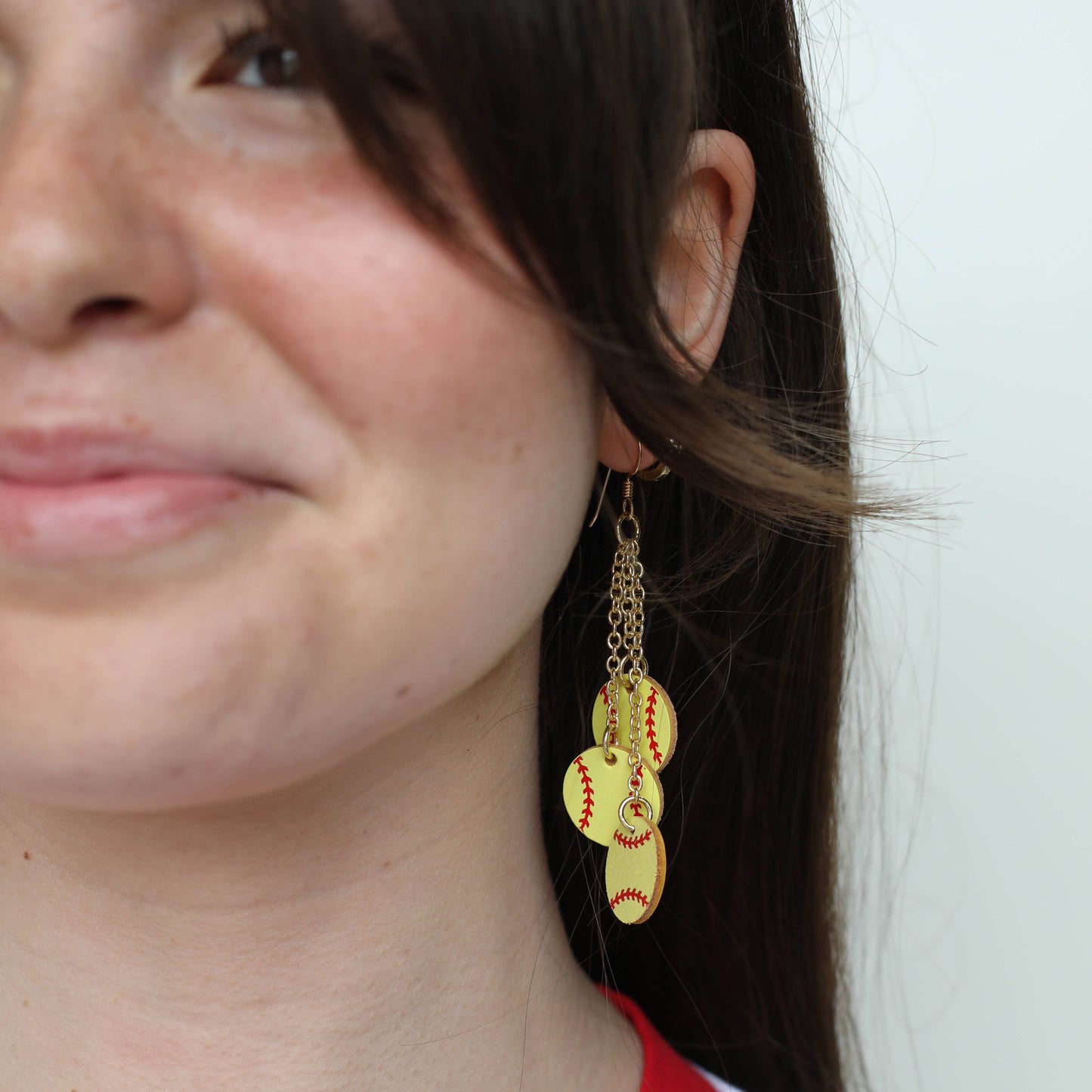 Softball Slugger Earring: Gold