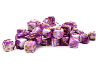 Bag O' D6's 12mm 60ct - Vorpal - Purple & White
