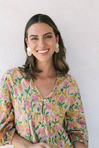 Sandy Metallic Circle Earrings