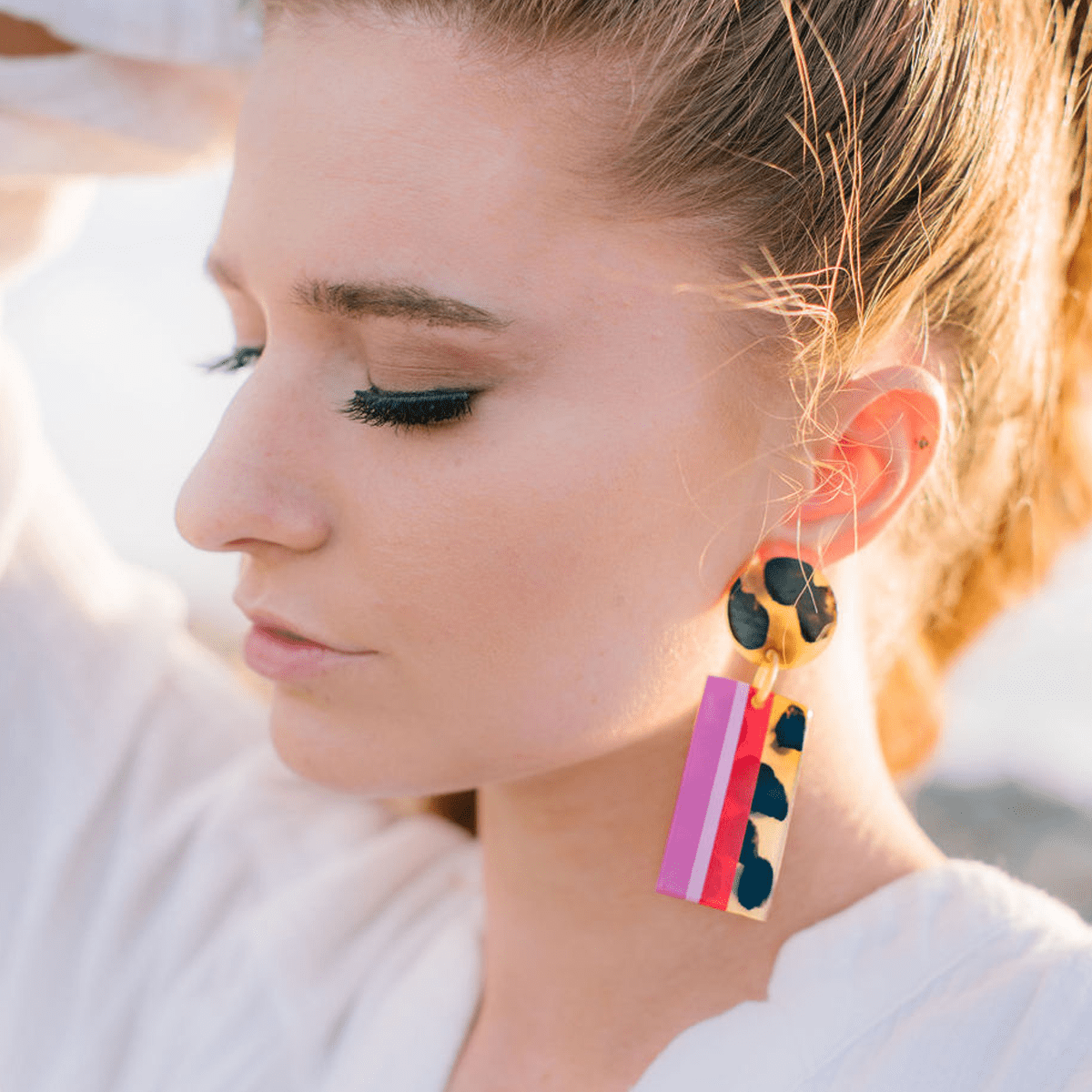 Pink Tortoise Cabana Earrings