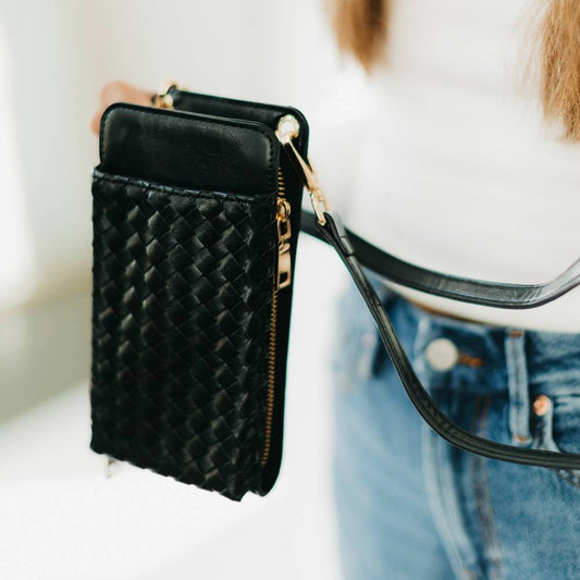 Woven Double Duty Phone Bag : Woven Black